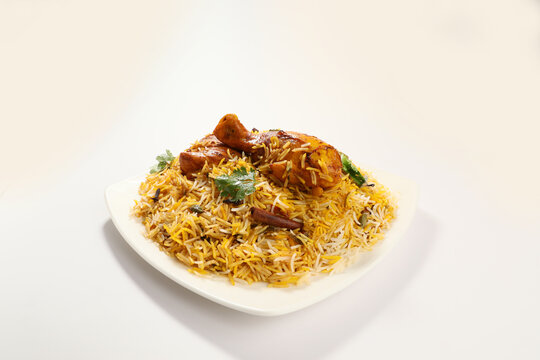 Chicken Biryani Plate top view
