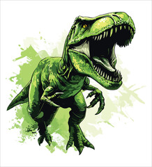 Obraz premium Dinosaur illustration with solid color 