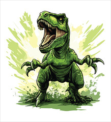 Obraz premium Dinosaur illustration with solid color 
