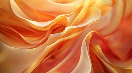 Fototapeta premium Abstract orange and yellow fabric waves.