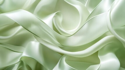 Obraz premium Abstract pale green silk fabric texture.