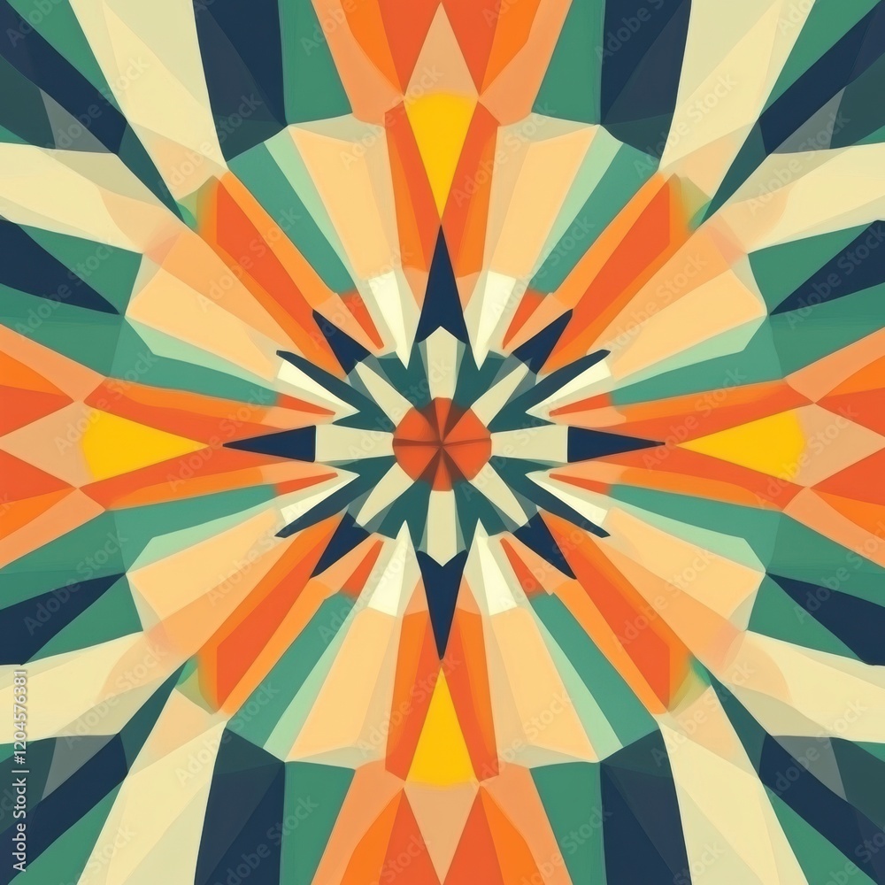 Poster colorful geometric pattern with vibrant shapes creating a dynamic visual experience. generative ai