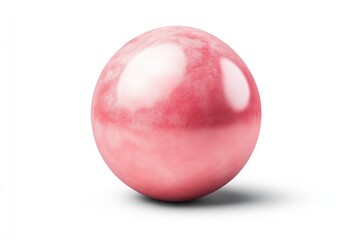 Fototapeta premium A smooth, glossy pink sphere resting on a light surface with soft shadows, ideal for abstract design