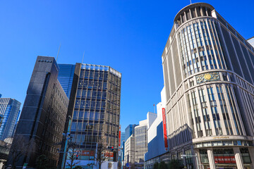 東京都の都市風景　日本橋　交差点