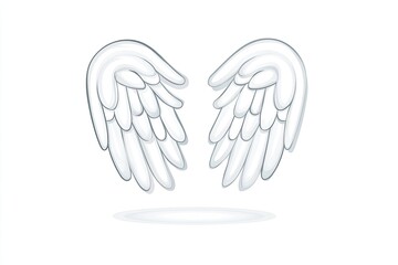Two stylized white hands resembling angel wings, set against a plain background, symbolizing purity
