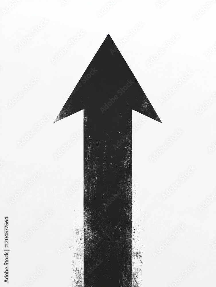 Aufkleber Bold upward arrow signifying progress and direction against a minimalistic background. Generative AI