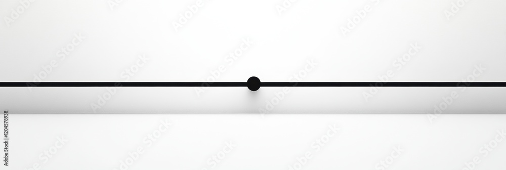 Aufkleber minimalist black and white design featuring a thin line and a central dot on a smooth surface for mo