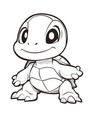 Adorable Cartoon Baby Turtle Illustration Drawing