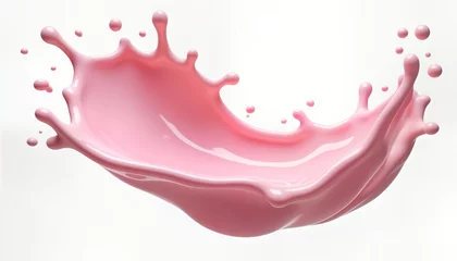 Fototapete Rund Pink liquid splash. Fluid motion of creamy pink liquid. Smoothie yogurt splash on white background. Fresh, clean. Dairy product like milk yogurt. Isolated. Smooth, flowing liquid. Beautiful. Tasty. © miss irine