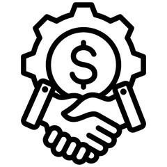 Business Partnership Outline Icon