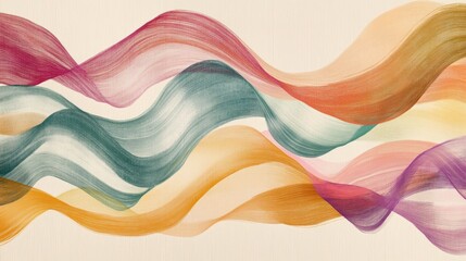Abstract watercolor waves in muted tones.