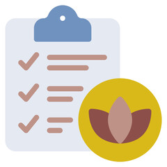 Illustration of a Checklist with a Lotus Flower Icon