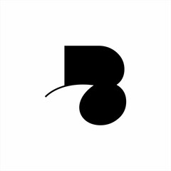 Letter B logo design with wave concept.