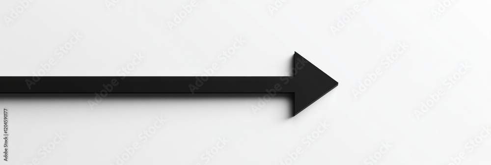 Leinwandbilder black arrow pointing right on a white surface with minimalist design aesthetic. generative ai
