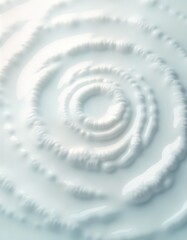 Abstract white water texture. Ripples, rings on surface. Clean, fresh look. Ideal for spa backgrounds. Natural, smooth texture. Top view. High quality background for wellness products. Place for text