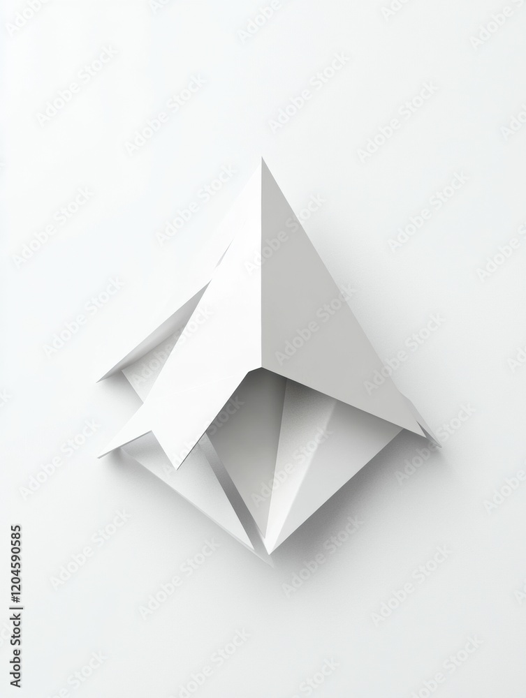 Aufkleber unique geometric paper art piece displayed against a plain white background showcasing intricate fol