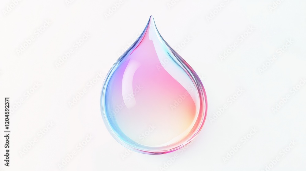 Leinwandbilder colorful droplet with a smooth gradient reflecting light and creating vibrant hues in a minimal sett