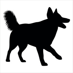 Black Animal Dog Silhouettes Vector illustration