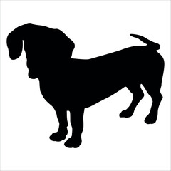 Black Animal Dog Silhouettes Vector illustration