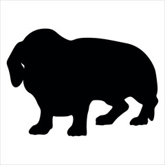 Black Animal Dog Silhouettes Vector illustration