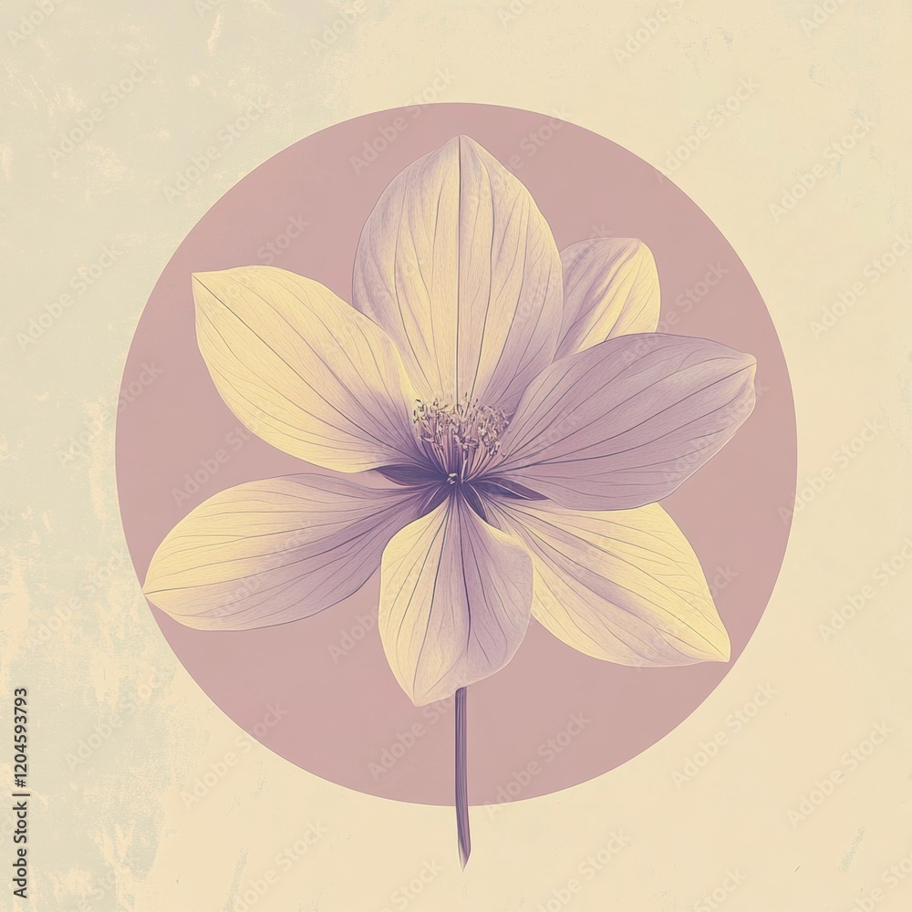Poster beautiful flower with delicate petals displayed against a soft pastel background showcasing natures 