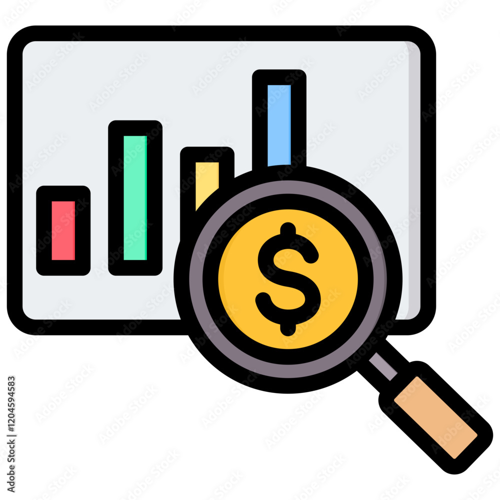 Poster analysis outline color icon