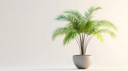 Obraz premium Tropical Palm Plant in a Modern Pot / モダンな鉢に入った熱帯のヤシの植物