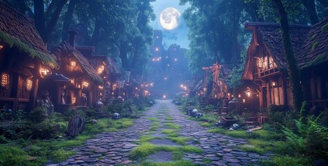 A vivid and lifelike 4K wallpaper centered around a military motif, incorporating weapons and ancient structures, framed by smoky forest mist, and steeped in a spooky night-time ambiance.