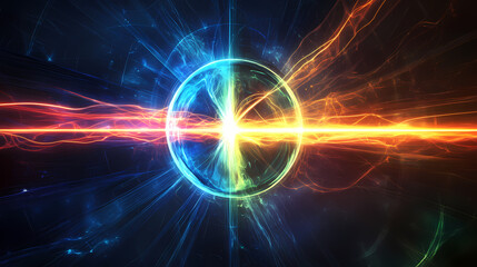 Obraz premium Line art illustration depicting the concept of light as electromagnetic radiation within a specific range of the electromagnetic spectrum. Electric Wave. Illustration