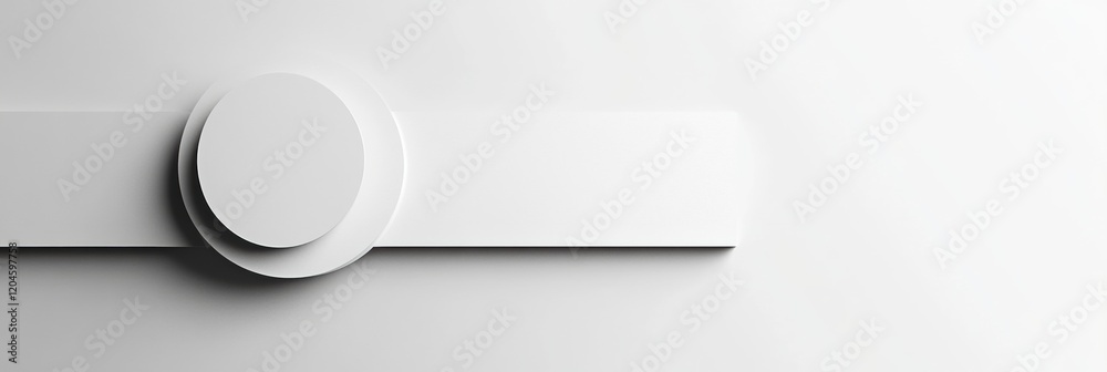 Aufkleber Minimalistic white design element featuring circular shapes and a horizontal line on a bright background. Generative AI