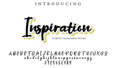 Inspiration Font Stylish brush painted an uppercase vector letters, alphabet, typeface