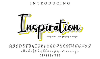 Inspiration Font Stylish brush painted an uppercase vector letters, alphabet, typeface