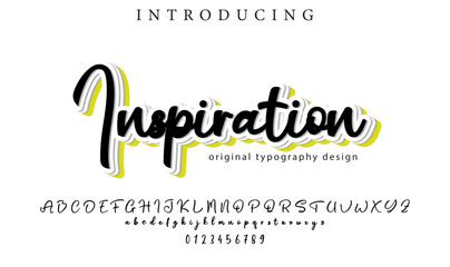 Inspiration Font Stylish brush painted an uppercase vector letters, alphabet, typeface