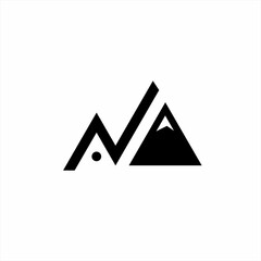 Mountain icon logo design with letter AZ or ZA concept.