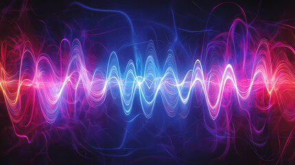 Abstract visualization of electromagnetic fields with colorful waves and patterns, representing the role of physics in electrical engineering. Electric Wave. Illustration