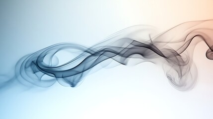 Abstract Smoke Waves Flowing Gracefully Across White Background