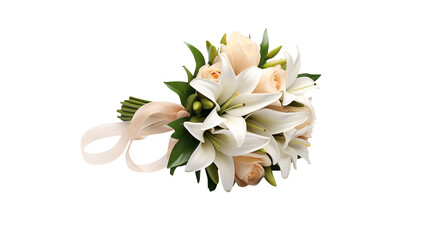 Elegant Wedding Bouquet of Lilies and Roses Bridal Flowers Floral Arrangement Wedding Decor Romantic Flowers