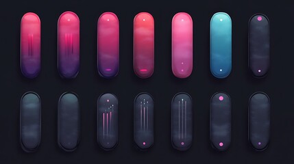 Colorful Gradient Capsules Displaying Various Visual Elements