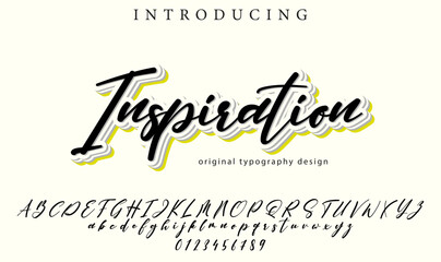 Inspiration Font Stylish brush painted an uppercase vector letters, alphabet, typeface