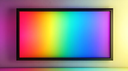 Fototapeta premium A framed vibrant rainbow gradient artwork