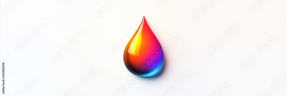 Poster colorful water droplet design on a light background with gradient hues present visually striking art