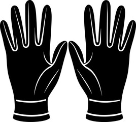Black Silhouette of a hand in glove - Vector Illustration