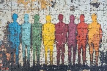 Colorful Silhouettes Puzzle A Diverse Group of People