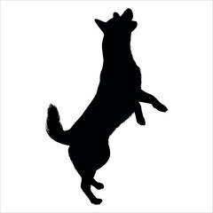Black Animal Dog Silhouettes Vector illustration