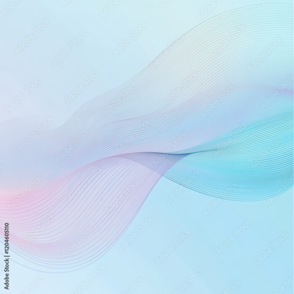 Leinwandbilder Flowing pastel waves create a serene and calming visual experience in soft colors. Generative AI