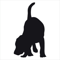 Black Animal Dog Silhouettes Vector illustration