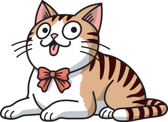 Adorable silly cat character illustration