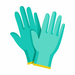 Colorful Graphic of a hand in glove - Vector Illustration