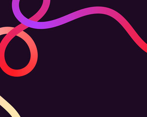 bright, neon squiggle shapes with smooth curves and loops. vivid colors transition through seamless gradients, blending hues like pink, blue, green, and orange, creating a playful, dynamic effect.