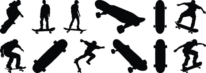 Skater silhouette set vector design big pack of urban illustration and icon © Catnip